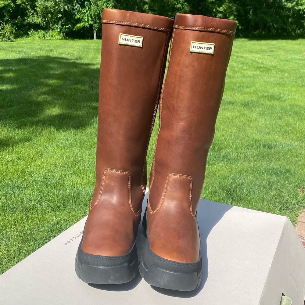 HUNTER MENS Balmoral Leather Boots Size 13